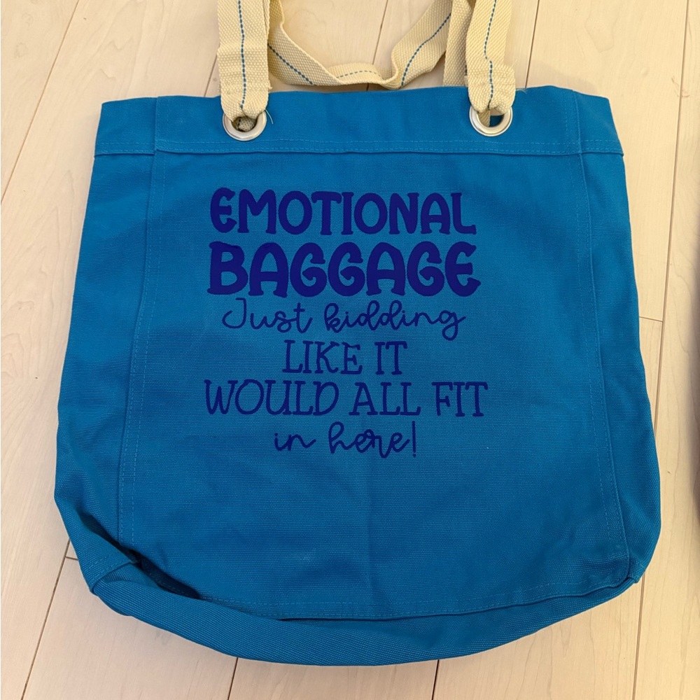Personalized Blue Canvas Tote Bag